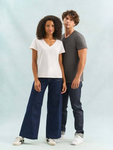 Футболка унисекс Regent с V-образным вырезом, черная фото 7