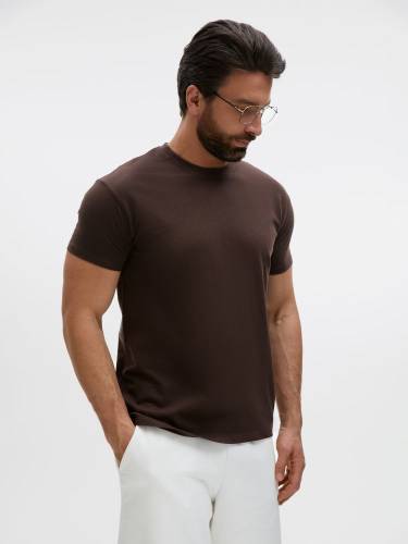 Футболка унисекс Regent 150, темно-коричневая (шоколад) фото 6