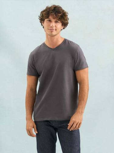 Футболка унисекс Regent с V-образным вырезом, красная фото 5