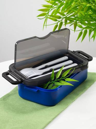 Ланчбокс Pranzo, синий с черным фото 8