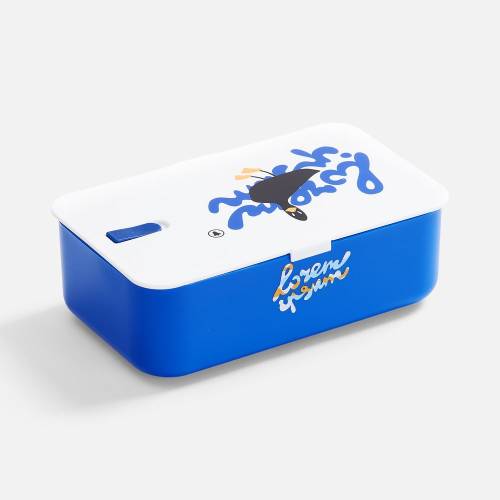 Ланчбокс Lunch Hour, белый с синим фото 10