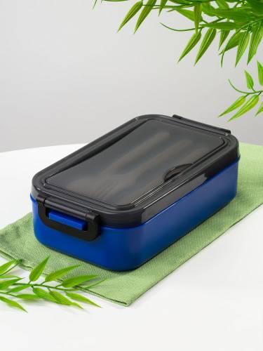 Ланчбокс Pranzo, синий с черным фото 7