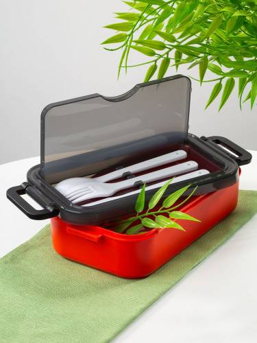 Ланчбокс Pranzo, красный с черным фото 8