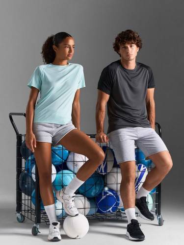 Футболка спортивная унисекс Vortex, ярко-бирюзовая фото 9