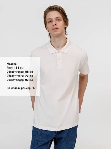 Рубашка поло унисекс Pulse, молочно-белая фото 5