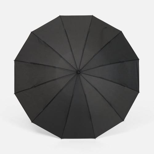 Зонт обратного сложения inLoop с ручкой-карабином, черный фото 3
