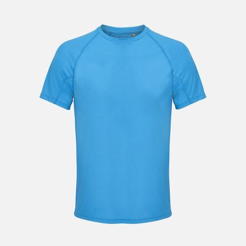 Футболка спортивная унисекс Vortex, ярко-бирюзовая фото 2