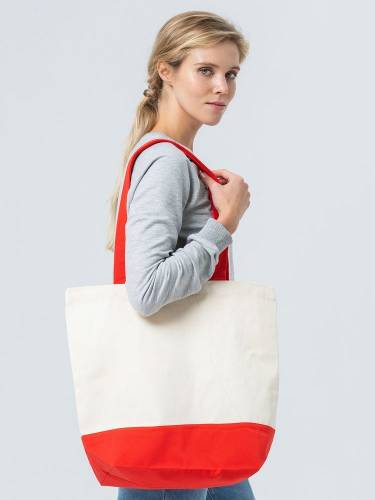 Холщовая сумка Shopaholic, красная фото 6