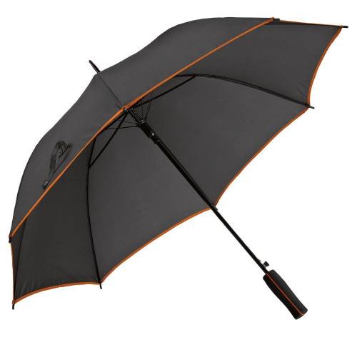 Зонт-трость Jenna, черный с оранжевым фото 2