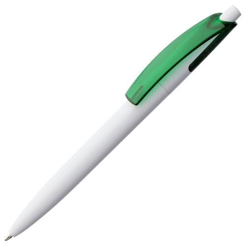 Ручка шариковая Bento, белая с зеленым фото 2