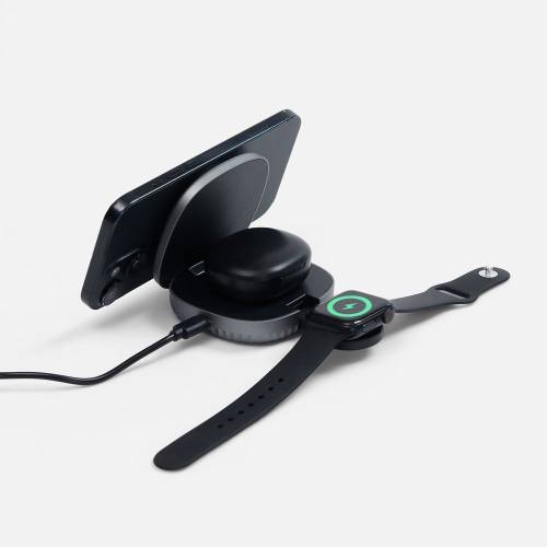 Складная станция беспроводной зарядки flowPad, серая фото 2