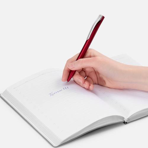 Ручка шариковая Pin Silver, красный металлик фото 5