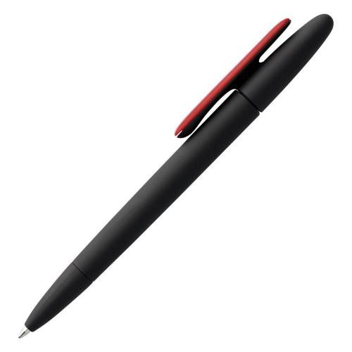 Ручка шариковая Prodir DS5 TRR-P Soft Touch, черная с красным фото 3