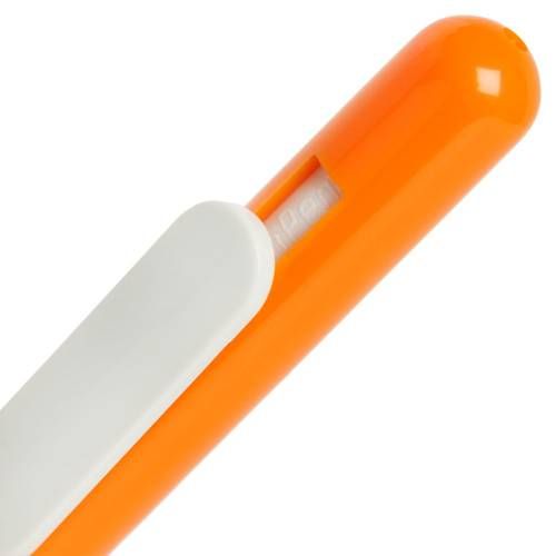 Ручка шариковая Swiper, оранжевая с белым фото 5