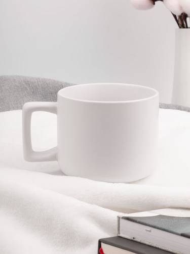 Чашка Jumbo в коробке матовая, белая фото 7