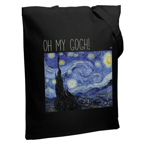 Холщовая сумка «Oh my Gogh!», черная фото 2