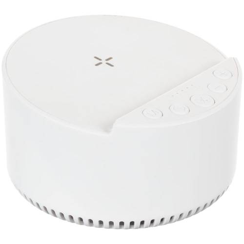 Bluetooth-колонка с беспроводной зарядкой relaxTime, белая фото 3