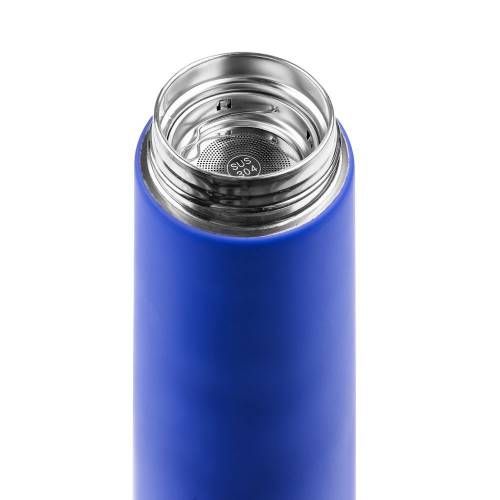 Смарт-бутылка с заменяемой батарейкой Long Therm Soft Touch, синяя фото 5