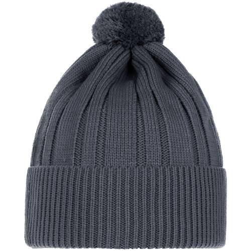 Шапка Knit Beat, серая (графит) фото 3