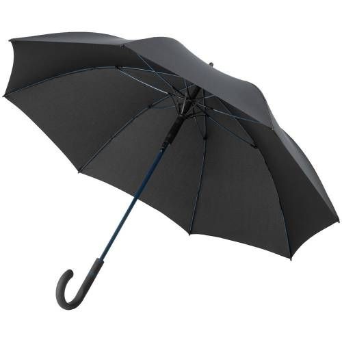 Зонт-трость с цветными спицами Color Style, синий с черной ручкой фото 3