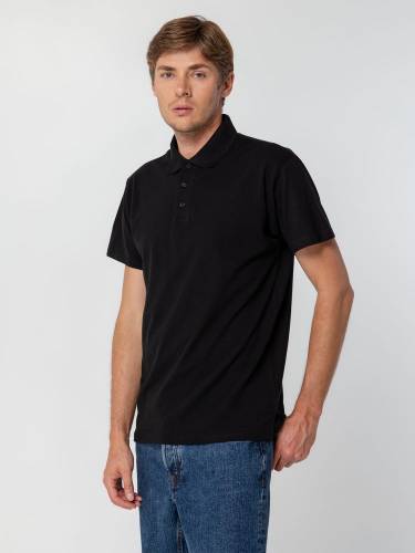 Рубашка поло мужская Spring 210, черная фото 6
