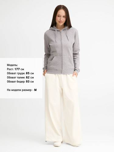 Толстовка женская на молнии с капюшоном Seven Women, серый меланж фото 5