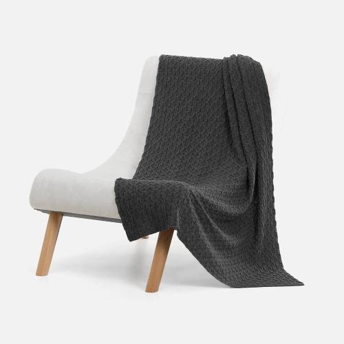 Плед Braidera, темно-серый меланж (асфальт) фото 3