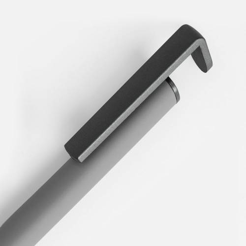 Ручка шариковая Standic с подставкой для телефона, серая фото 4