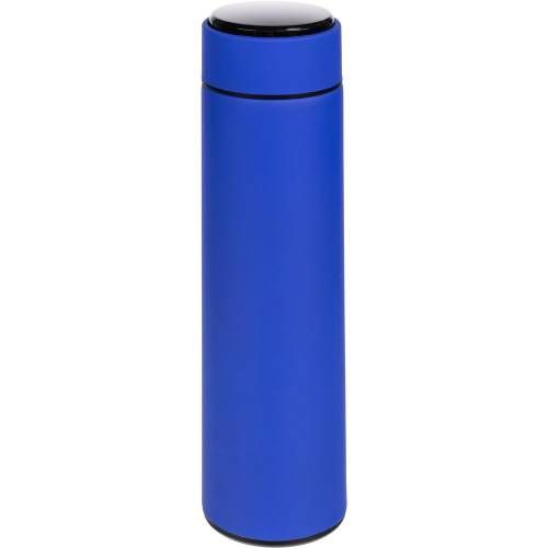 Смарт-бутылка с заменяемой батарейкой Long Therm Soft Touch, синяя фото 2