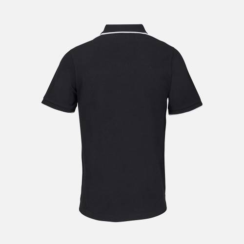 Рубашка поло унисекс Palermo, черная с белым фото 3 Рубашка поло унисекс Palermo, черная с белым фото 3