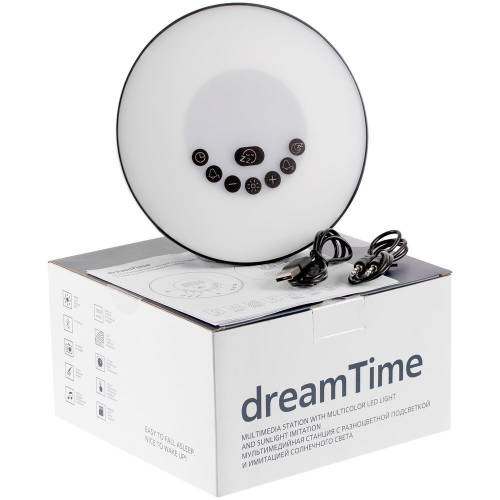 Лампа-колонка со световым будильником dreamTime, ver.2, черная фото 10