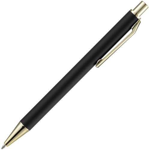Ручка шариковая Lobby Soft Touch Gold, черная фото 4