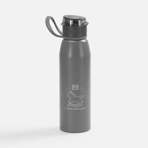 Бутылка для воды Billy Gym, матовая серая фото 11
