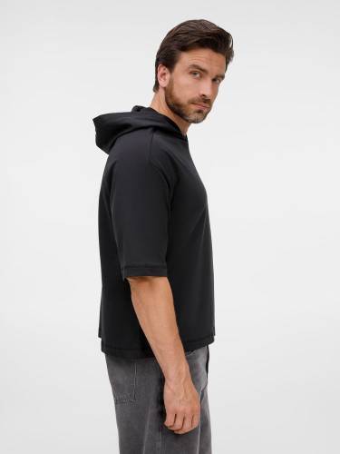 Футболка оверсайз унисекс с капюшоном Neofit, черная фото 10