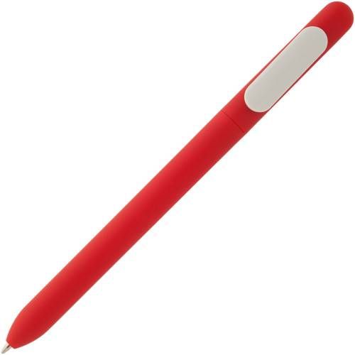 Ручка шариковая Swiper Soft Touch, красная с белым фото 3