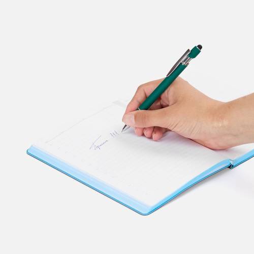 Ручка шариковая Pointer Soft Touch со стилусом, зеленая фото 5