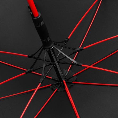 Зонт-трость с цветными спицами Color Style, красный с черной ручкой фото 5