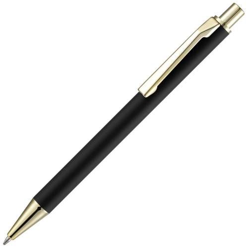 Ручка шариковая Lobby Soft Touch Gold, черная фото 2