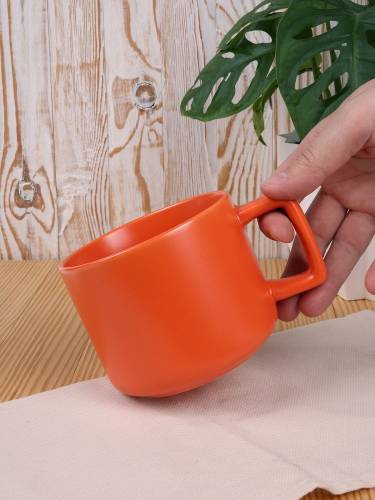 Чашка Jumbo в коробке матовая, оранжевая фото 7