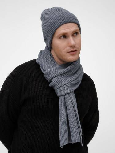 Шарф Nobilis Mono, серый (стальной) фото 8 Шарф Nobilis Mono, серый (стальной) фото 8