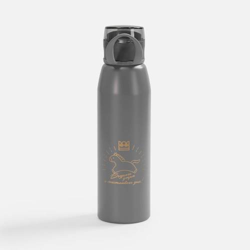 Бутылка для воды Billy Gym, матовая серая фото 10