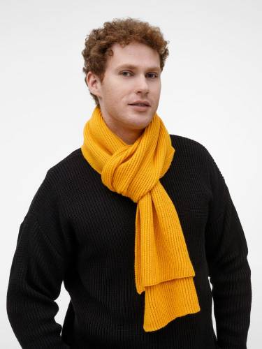 Шарф Nobilis Mono, желтый (медовый) фото 7