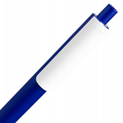 Ручка шариковая Pigra P03 Mat, темно-синяя с белым фото 5
