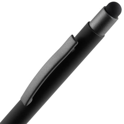 Ручка шариковая Atento Soft Touch Stylus со стилусом, черная фото 5