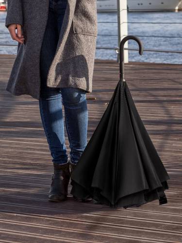 Зонт наоборот Style, трость, черный фото 11 Зонт наоборот Style, трость, черный фото 11