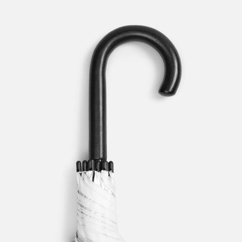 Зонт-трость Standard, белый с серебристым внутри фото 5