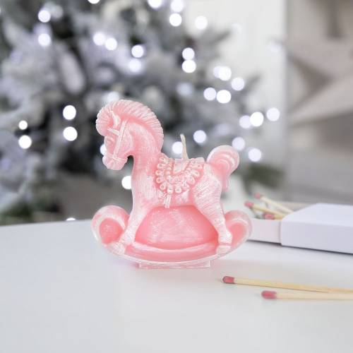 Свеча фигурная «Лошадка-качалка», розовая фото 5 Свеча фигурная «Лошадка-качалка», розовая фото 5