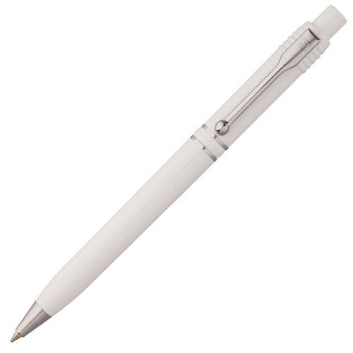 Ручка шариковая Raja Chrome, белая фото 4