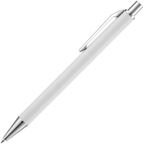Ручка шариковая Lobby Soft Touch Chrome, белая фото 3