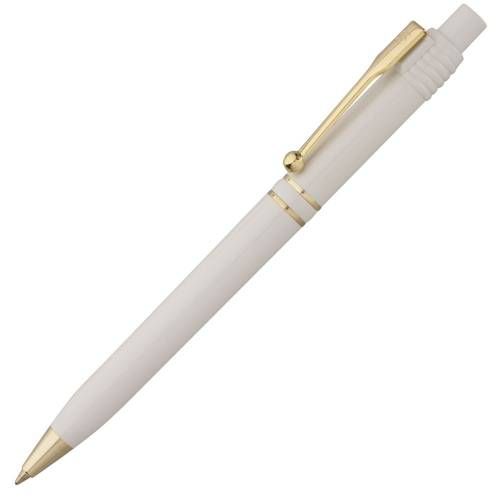 Ручка шариковая Raja Gold, белая фото 2